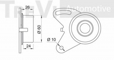 TREVI AUTOMOTIVE td1052 -  Натяжной ролик, ремень ГРМ